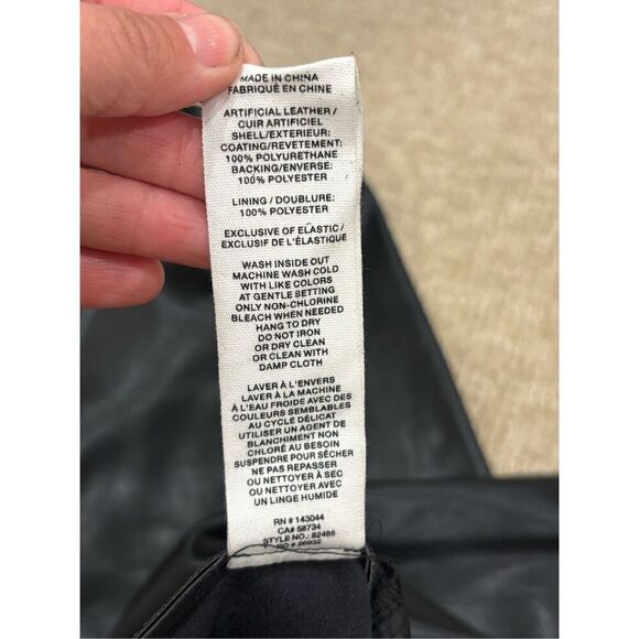 Avec Les Filles Women's Faux Leather Lined Ankle Zip Jogger Pants Black Large - Picture 9 of 9